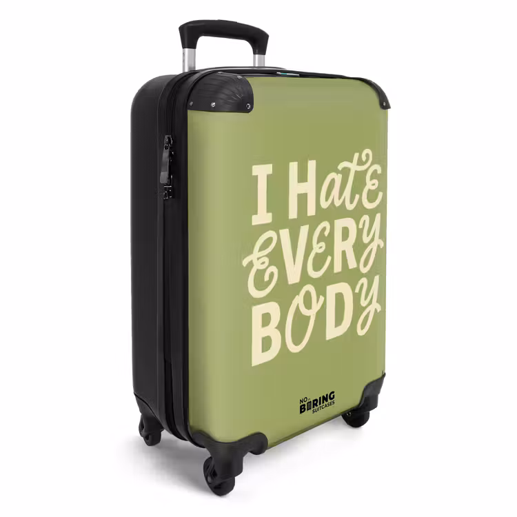 Suitcase - I hate everybody - Green - Retro — 4