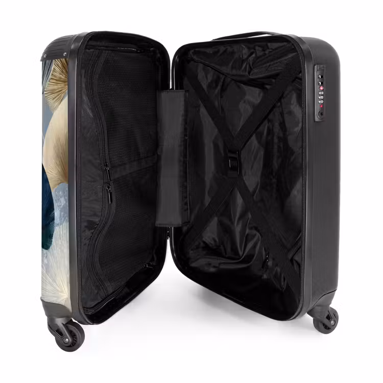 Suitcase - Leaves - Abstract - Gold - Blue — 3
