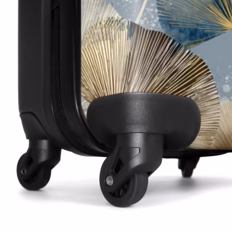 Suitcase - Leaves - Abstract - Gold - Blue — 6