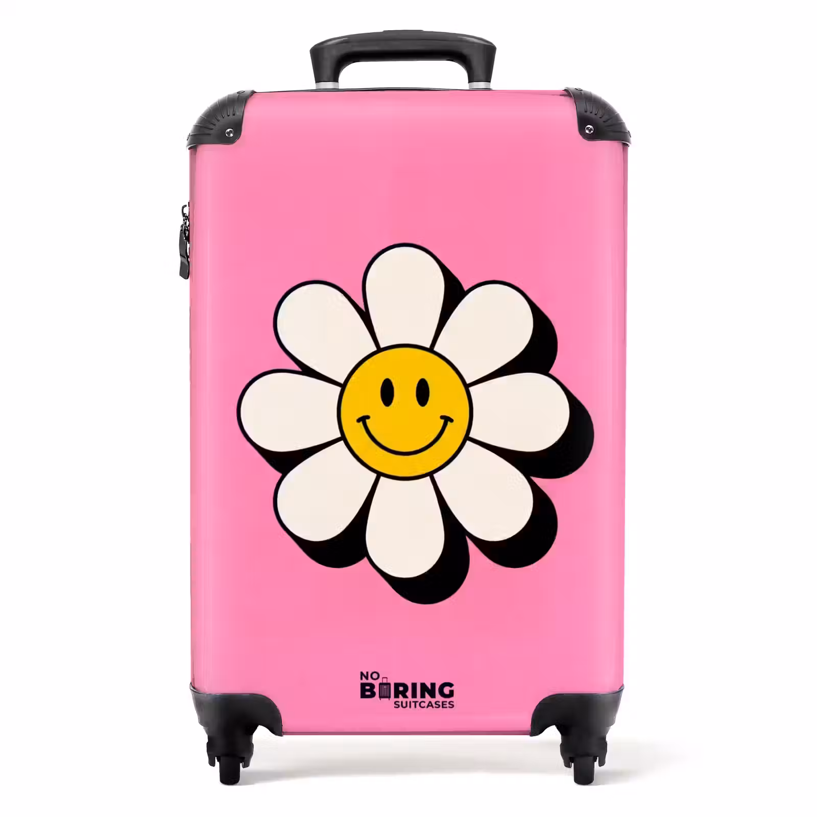 Suitcase - Smiley - Flower - Pink — 1