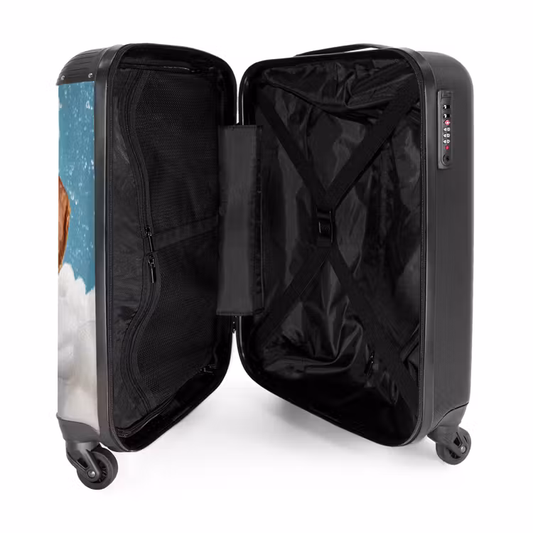 Suitcase - Dachshund - Bath - Foam - Water drops — 3