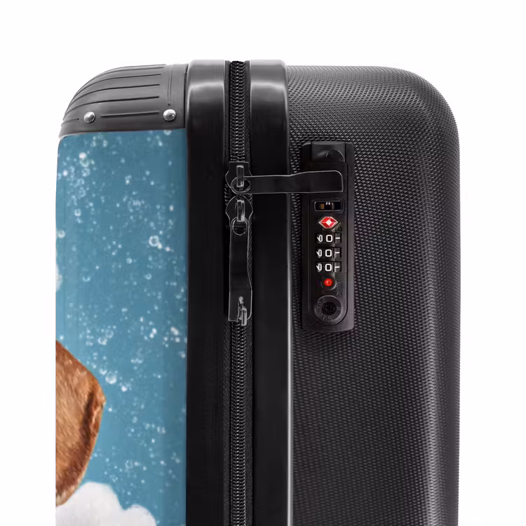 Suitcase - Dachshund - Bath - Foam - Water drops — 5