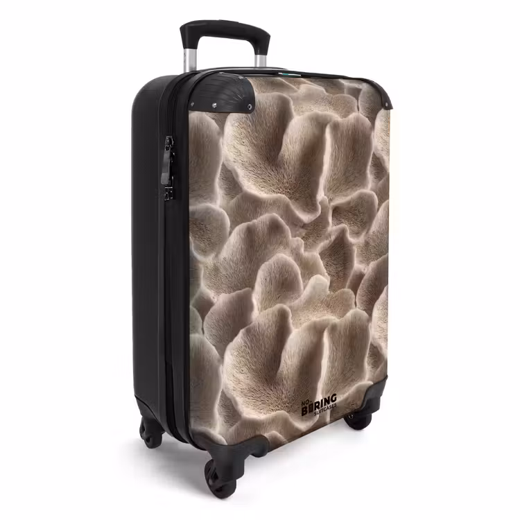 Suitcase - Fan shape - Beige - Fiber texture — 4