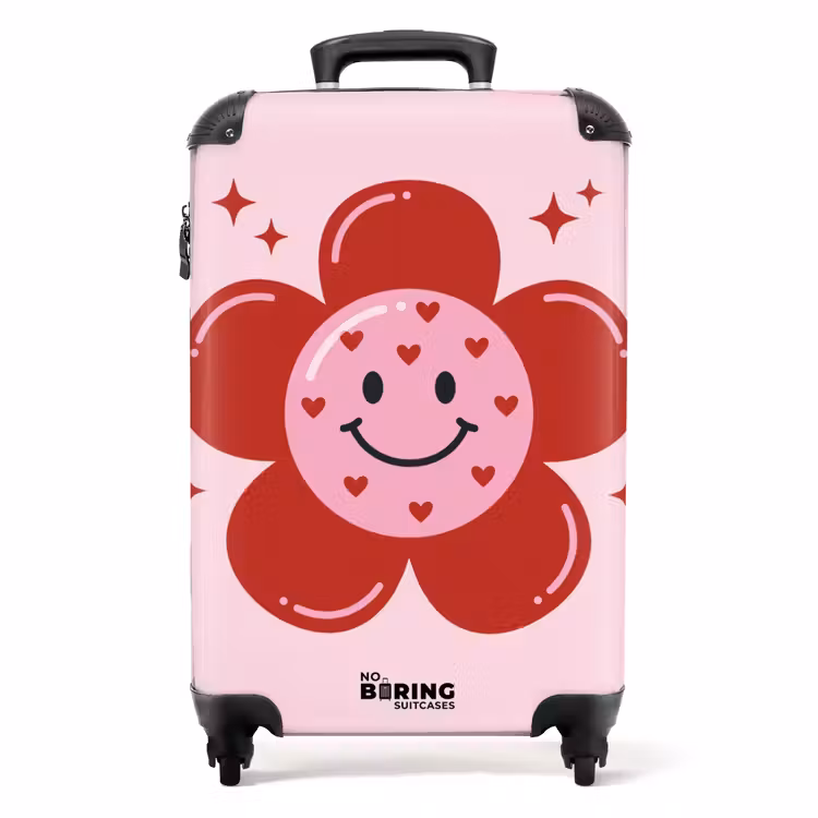 Suitcase - Flower - Pink - Hearts — 1