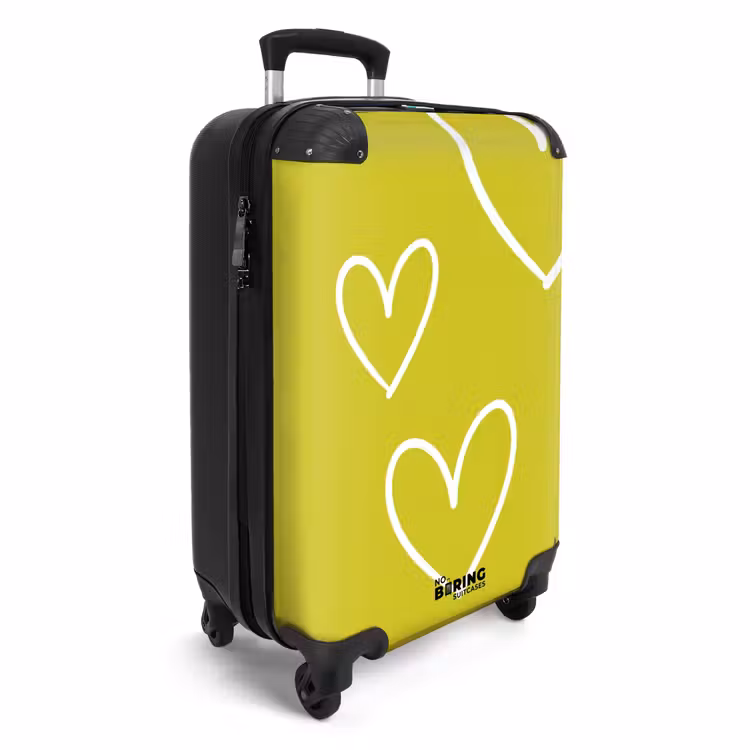 Suitcase - Green - Hearts - White — 4