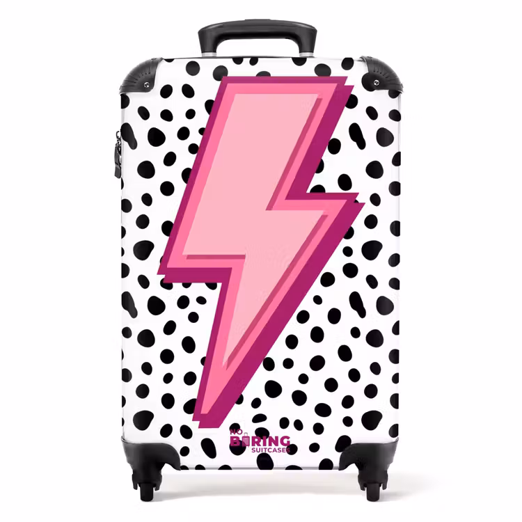 Suitcase - Lightning - Pink - Dots — 1