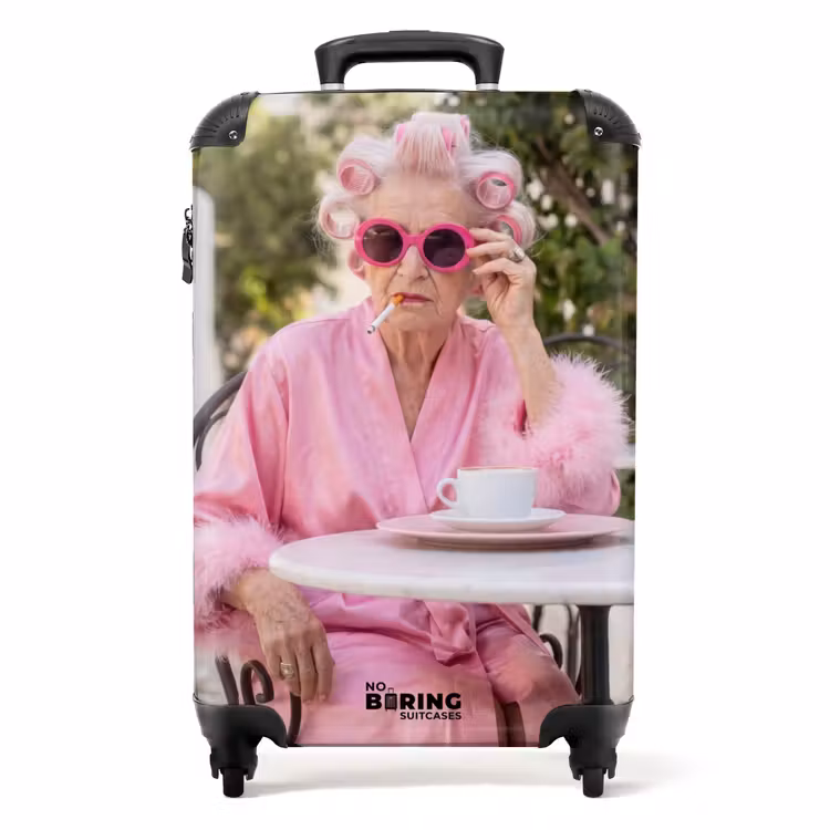 Suitcase - Morning coat - Curlers - Pink — 1