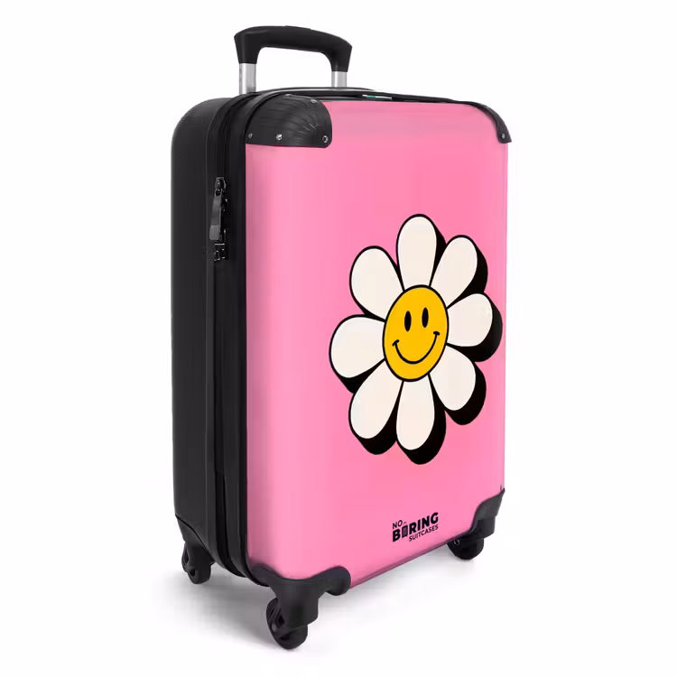 Suitcase - Smiley - Flower - Pink — 4