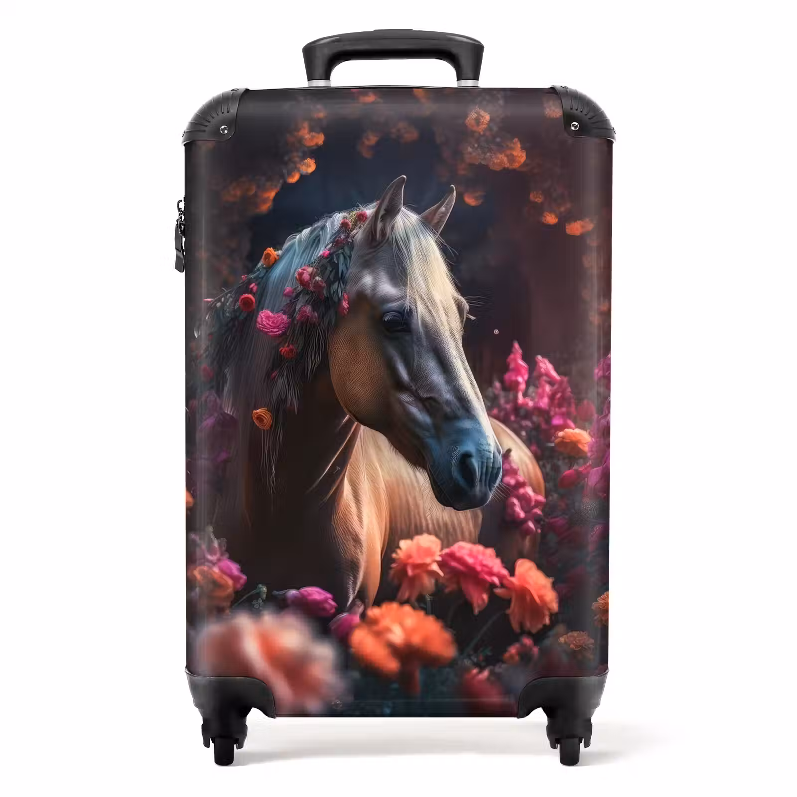 Suitcase - Suitcase - Horse - Flowers - Purple - Orange - Animals — 1