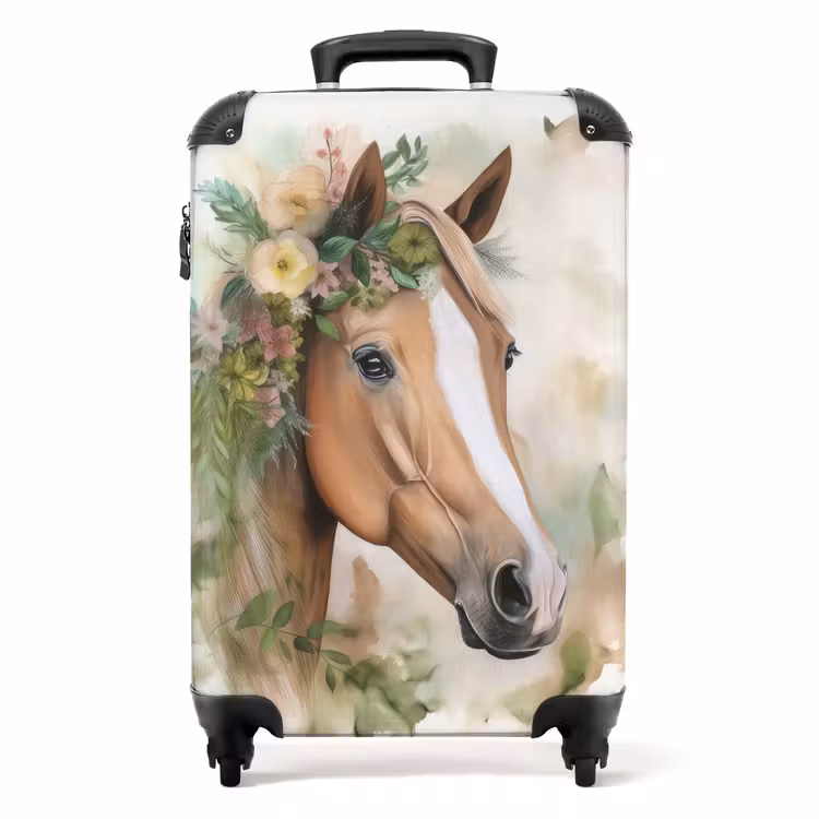 Suitcase - Suitcase - Horse - Flowers - Nature - Watercolor - Animals — 1