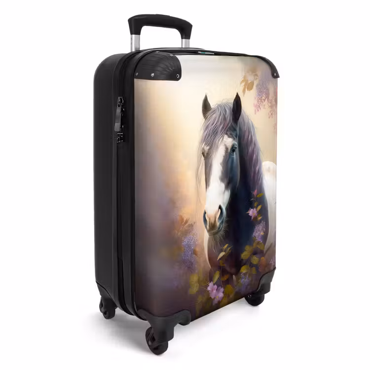 Suitcase - Suitcase - Horse - Nature - Animals - Flowers - Purple — 2