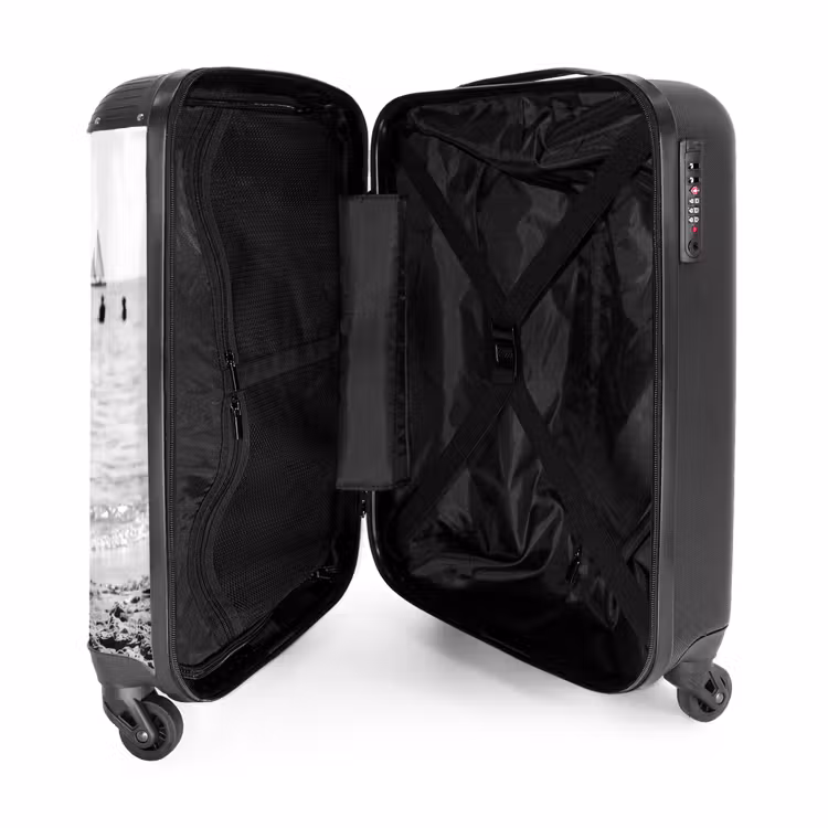 Suitcase - Sun hat - Beach - Black - White — 3