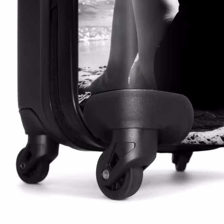Suitcase - Sun hat - Beach - Black - White — 6