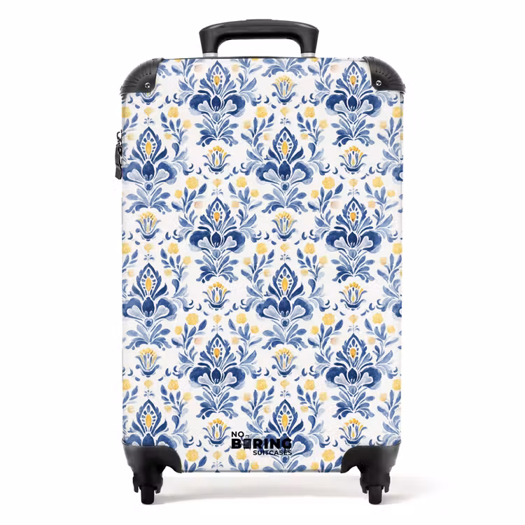 Suitcase - Baroque pattern blue yellow — 1