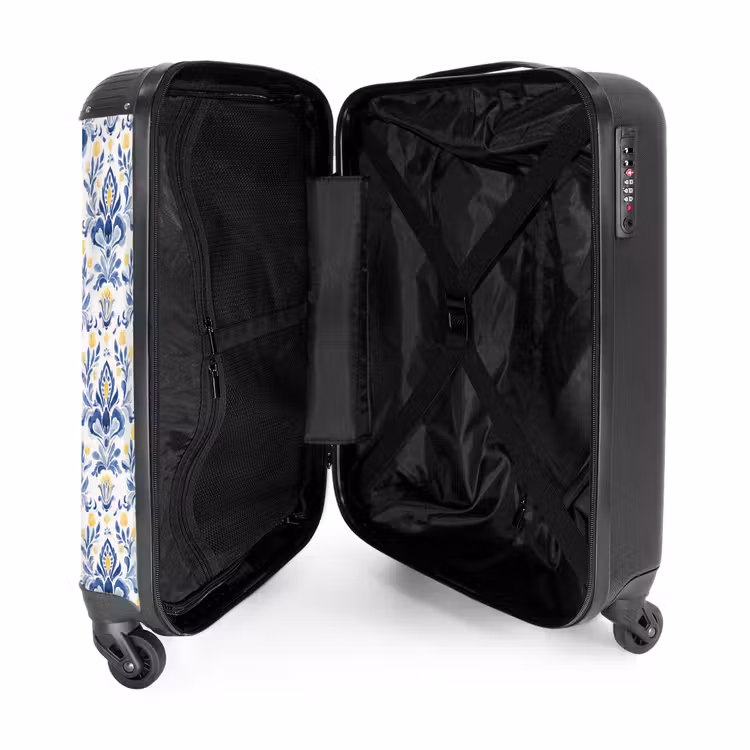 Suitcase - Baroque pattern blue yellow — 3