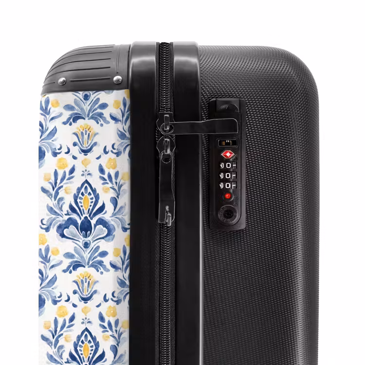 Suitcase - Baroque pattern blue yellow — 5