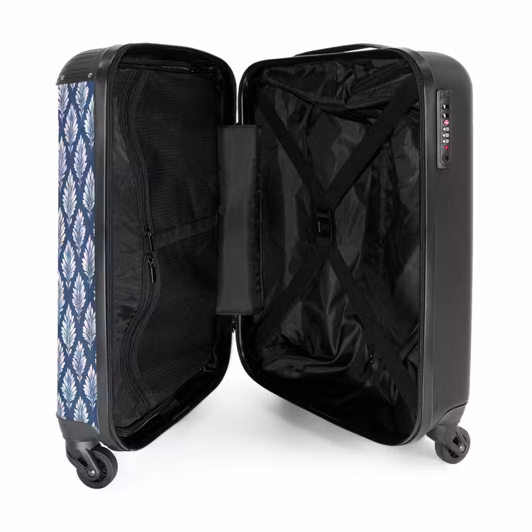 Suitcase - Leaf pattern blue — 3