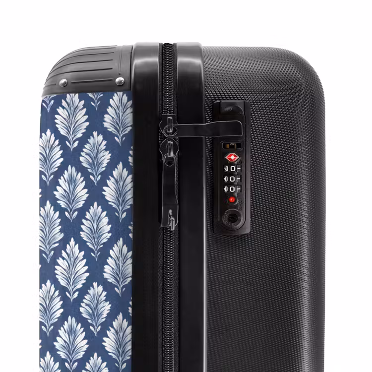 Suitcase - Leaf pattern blue — 5