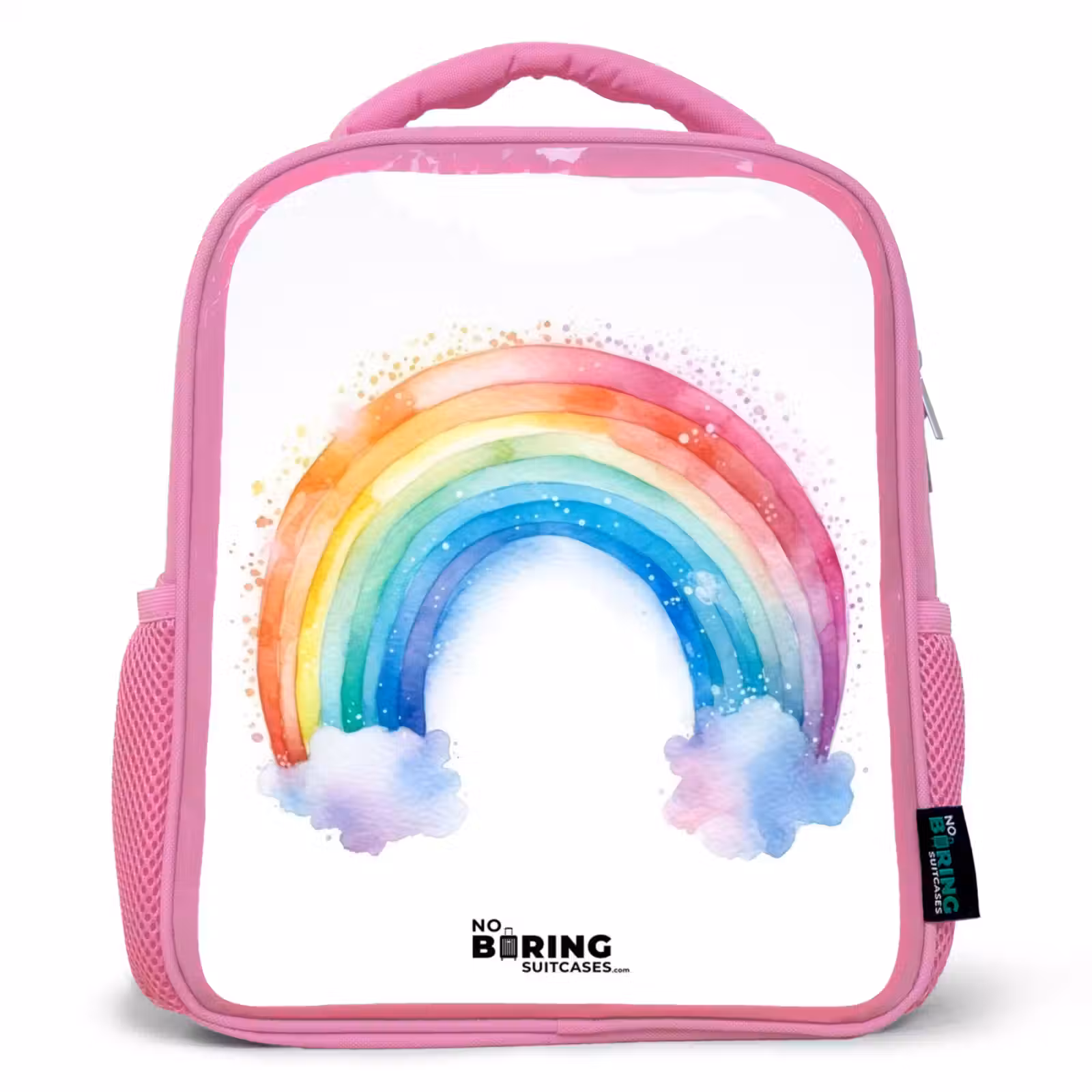 Kids backpack - Pink - Watercolor rainbow — 1