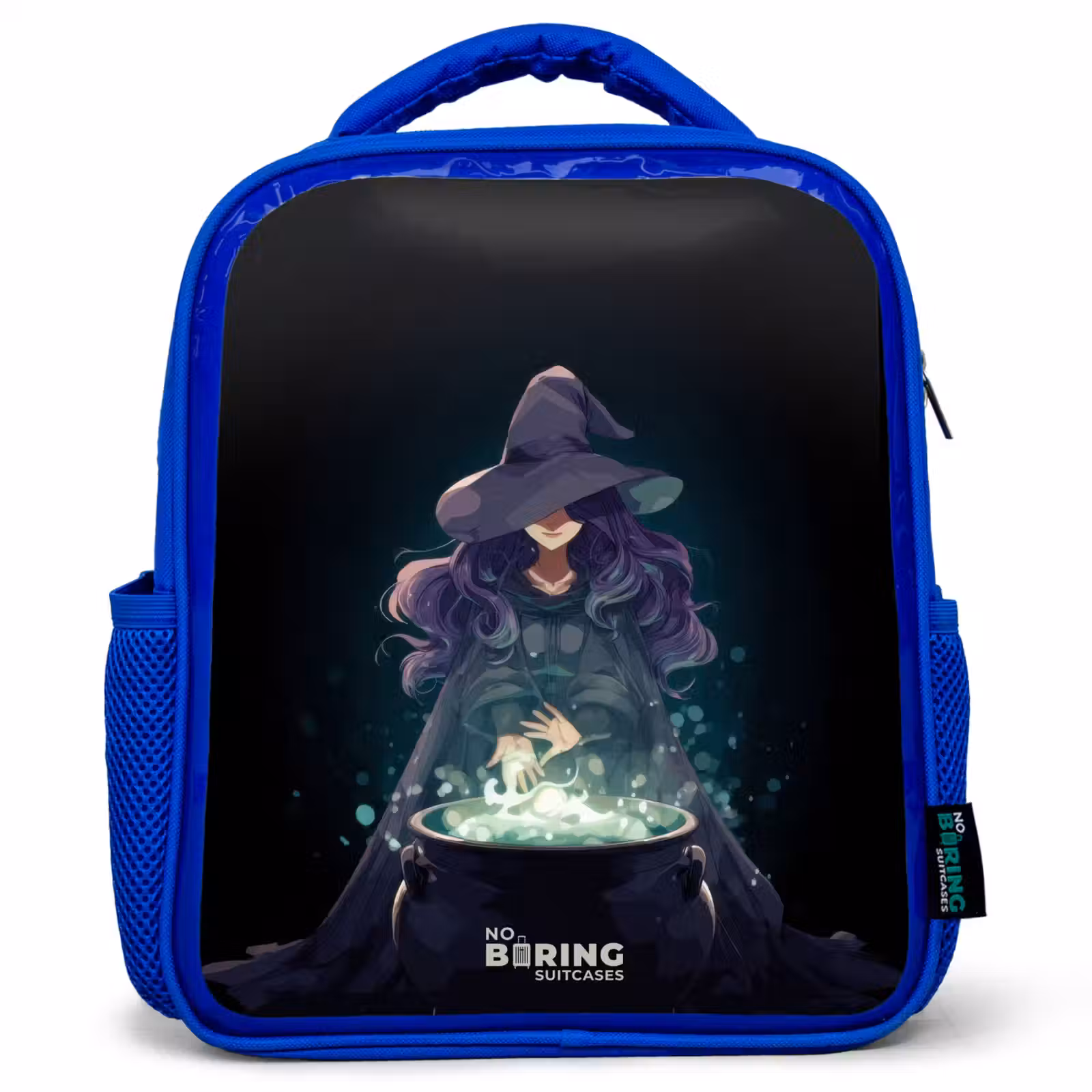 Kids backpack with name - Blue - Witch - Cauldron - Magic — 1