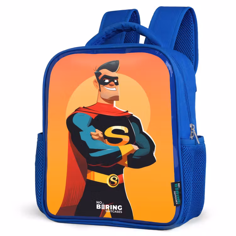 Kids backpack - Blue - Sunny superhero — 3