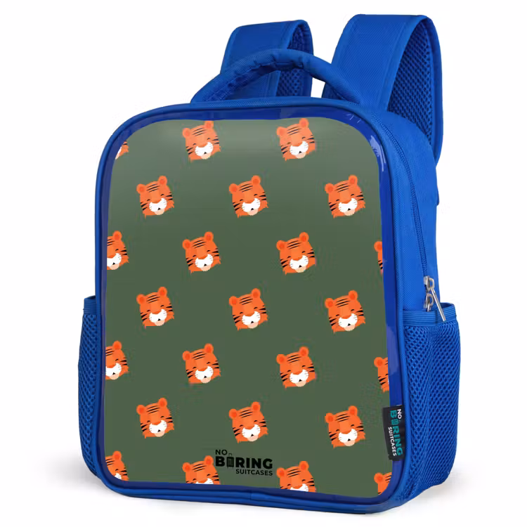 Kids backpack - Blue - Tiger turbulence — 3
