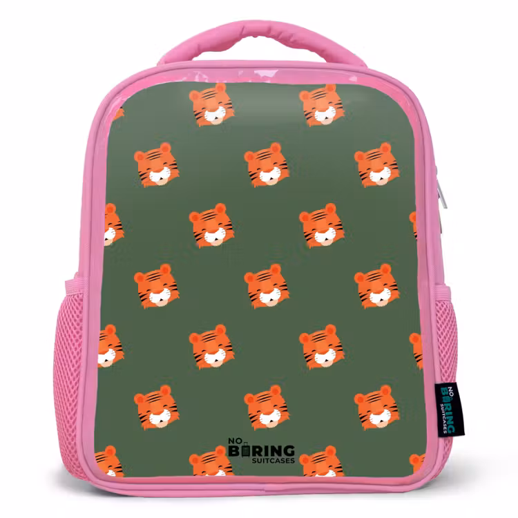 Kids backpack - Pink - Tiger turbulence — 1