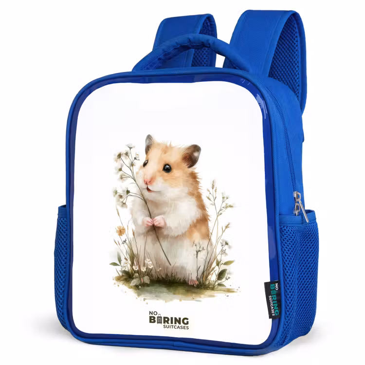 Kids backpack with name - Blue - Animal - Nature - Hamster — 3