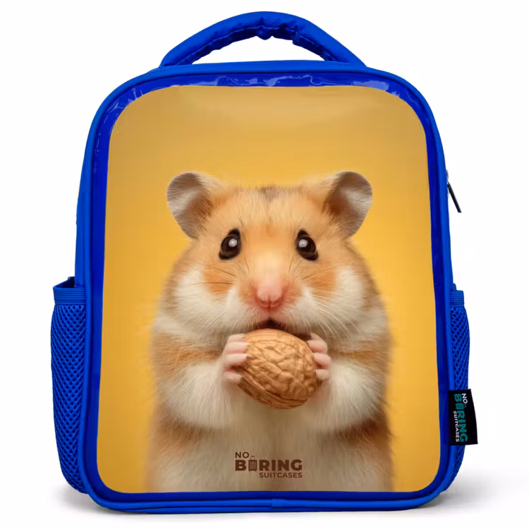 Kids backpack with name - Blue - Hamster - Walnut - Animal — 1