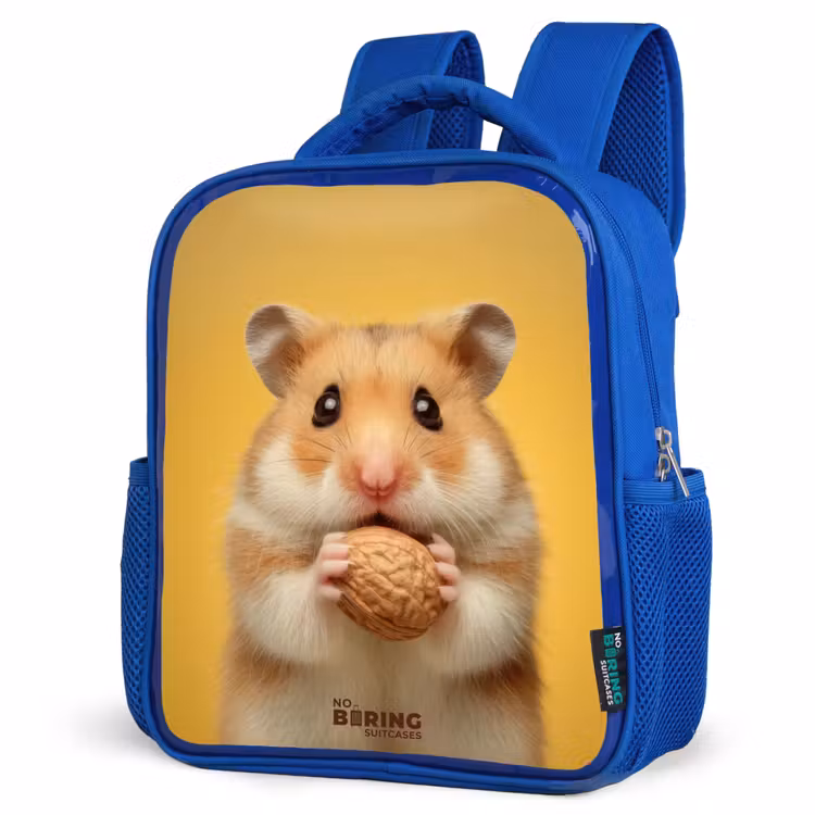 Kids backpack with name - Blue - Hamster - Walnut - Animal — 3