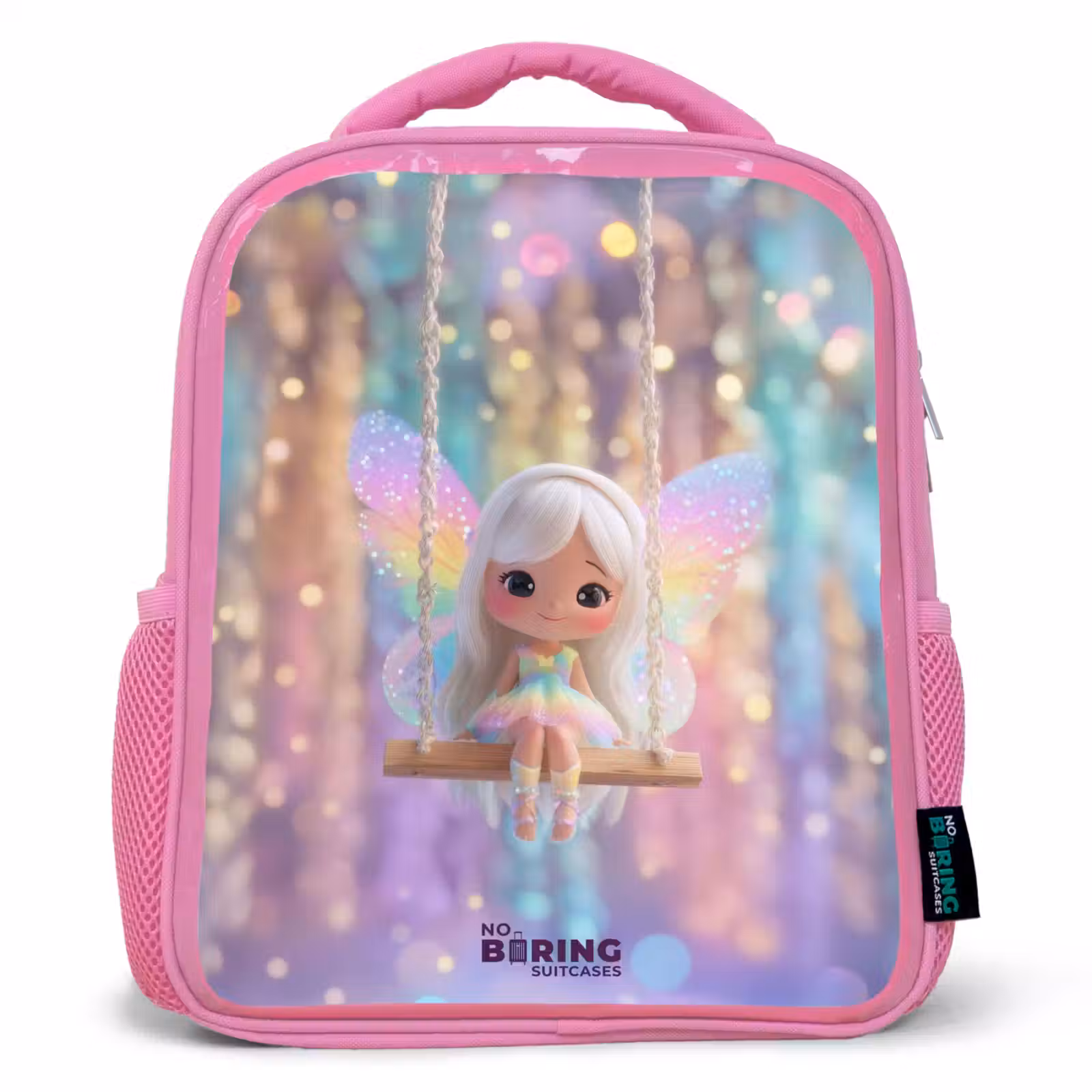 Kids backpack with name - Pink - Fairy - Elf - Rainbow — 1