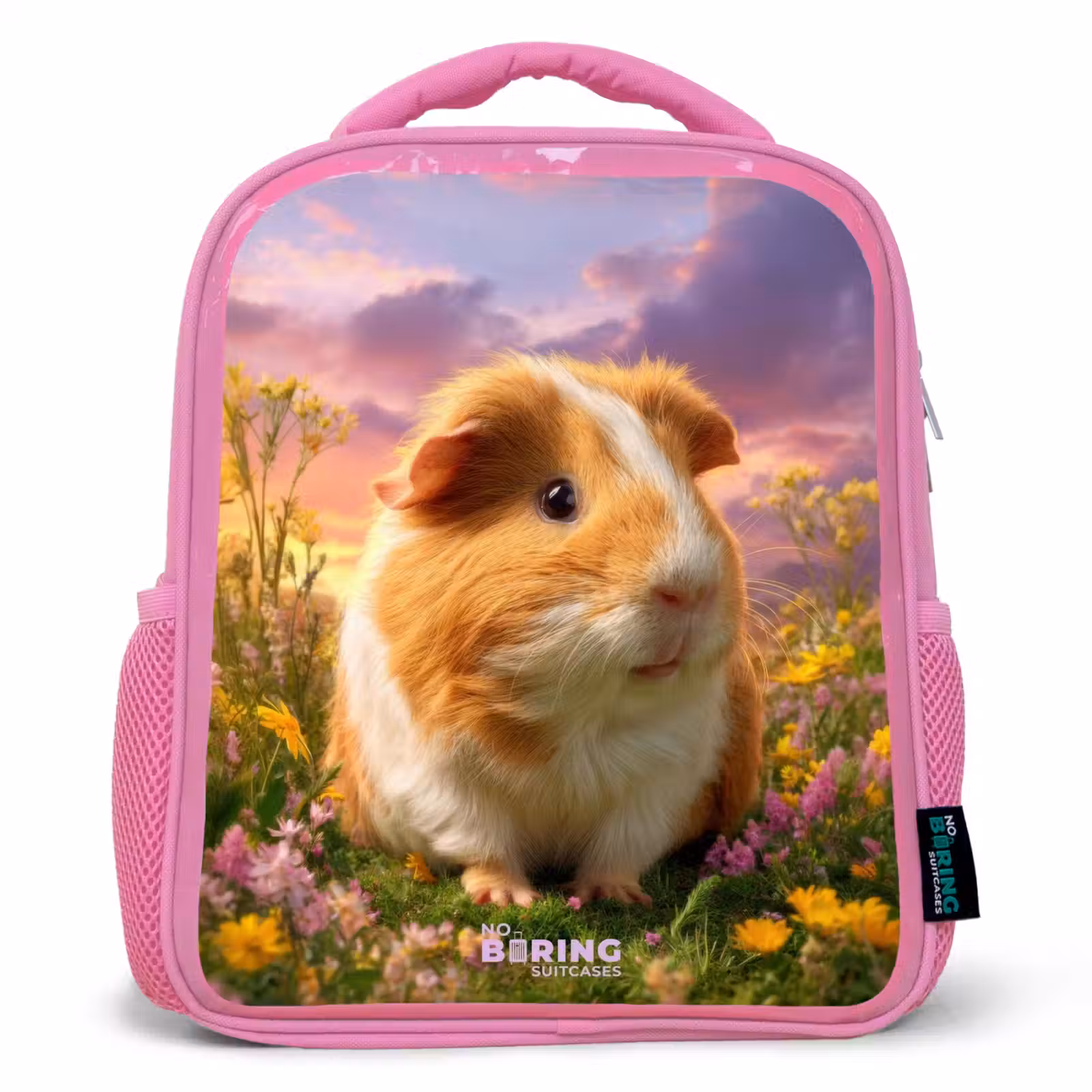 Kids backpack with name - Pink - Guinea pig - Nature - Animal — 1