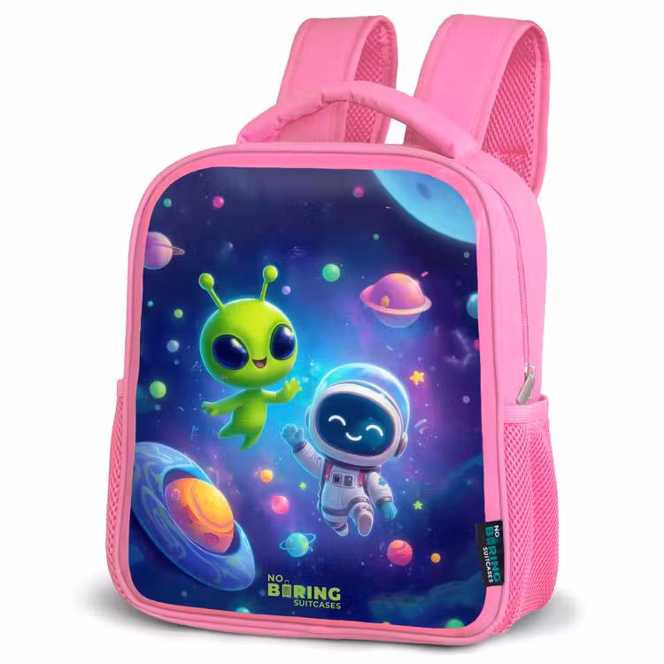 Kids backpack with name - Pink - Merry Meeting in Space — 4