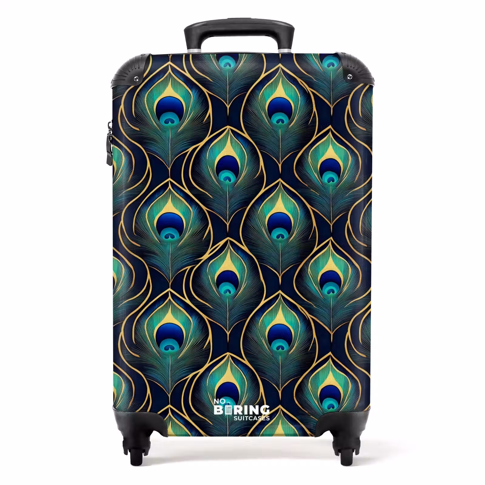 Suitcase - Peacock - Feathers - Green — 1