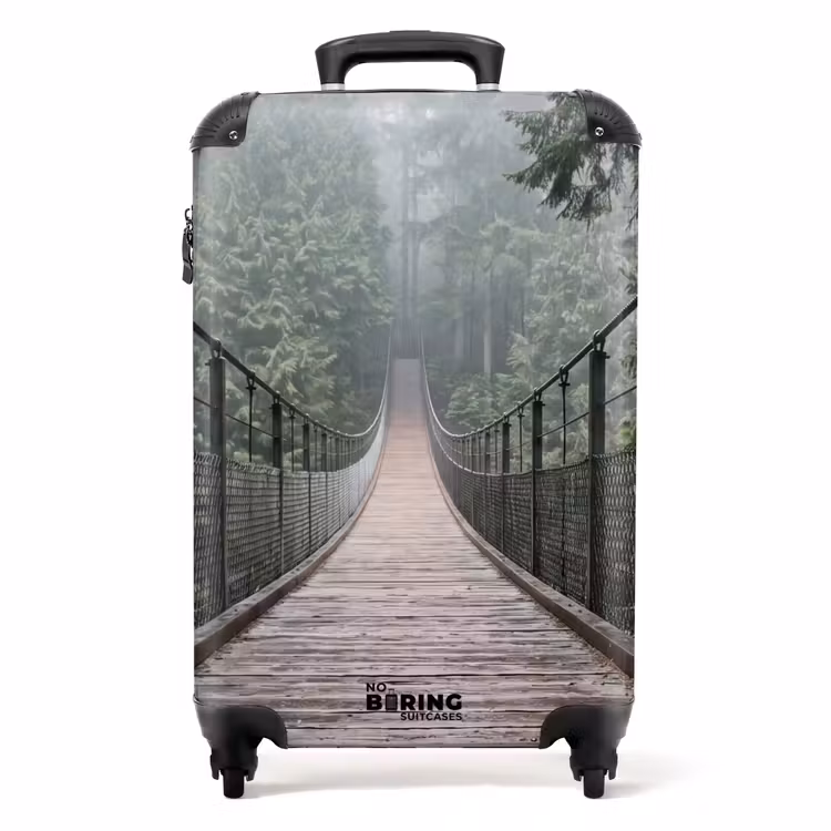 Suitcase - Bridge - Forest - Fog - Nature — 1