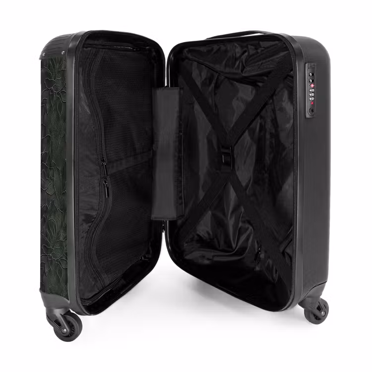 Suitcase - Flowers - Lines - Green — 3