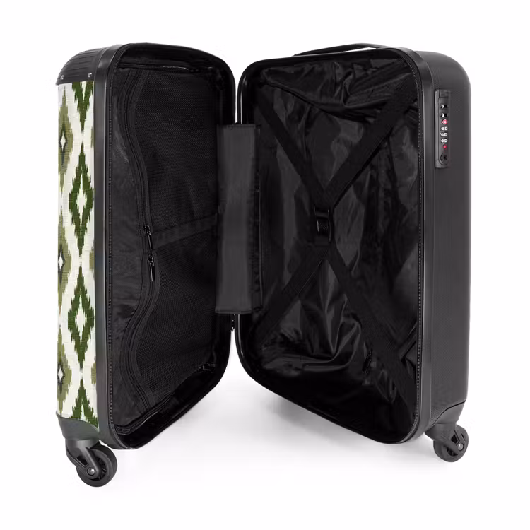 Suitcase - Geographic - Checkered pattern - Green — 3