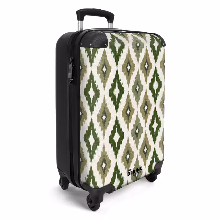 Suitcase - Geographic - Checkered pattern - Green — 4
