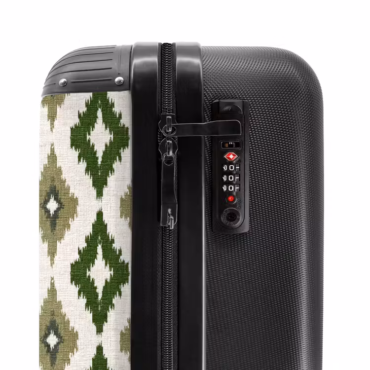 Suitcase - Geographic - Checkered pattern - Green — 5