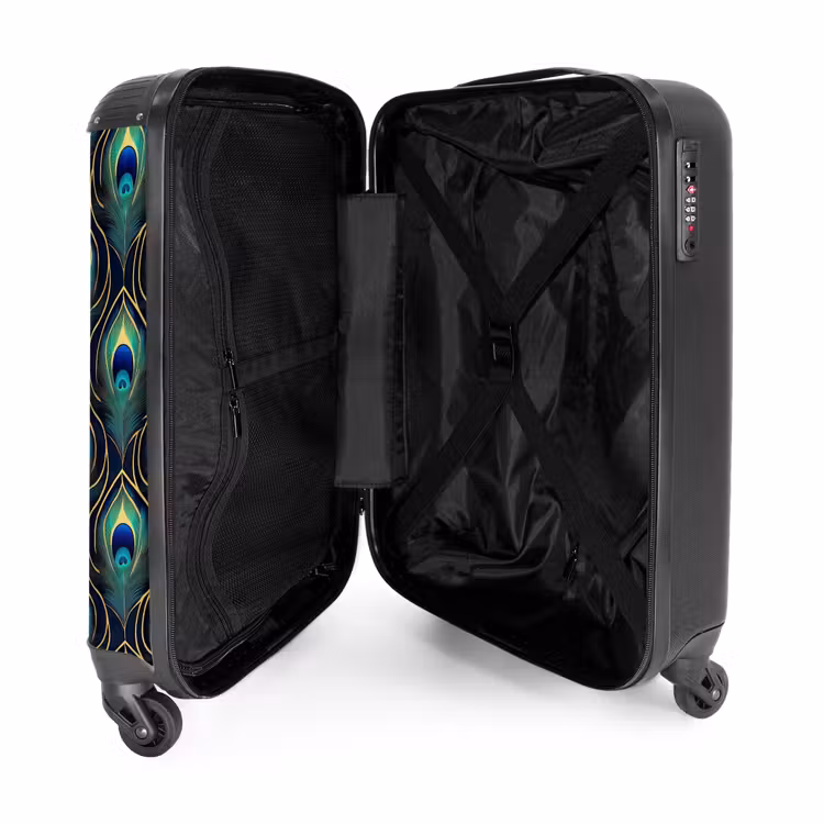 Suitcase - Peacock - Feathers - Green — 3