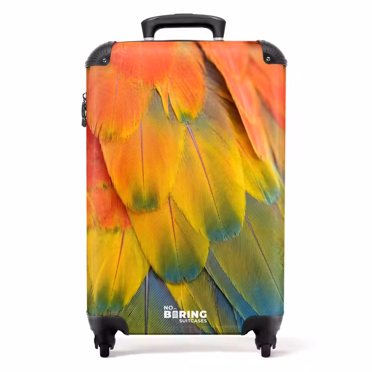 Suitcase - Feathers - Macaw - Colorful — 1