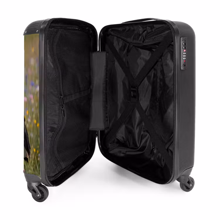Suitcase - Stork - Flowers - Meadow - Colorful — 3
