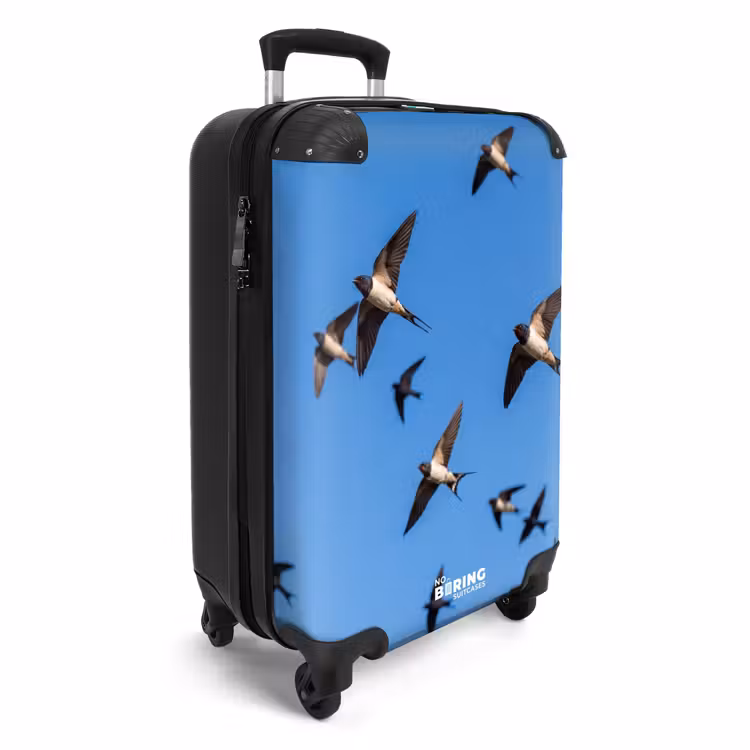 Suitcase - Swallows - Flying - Blue — 4