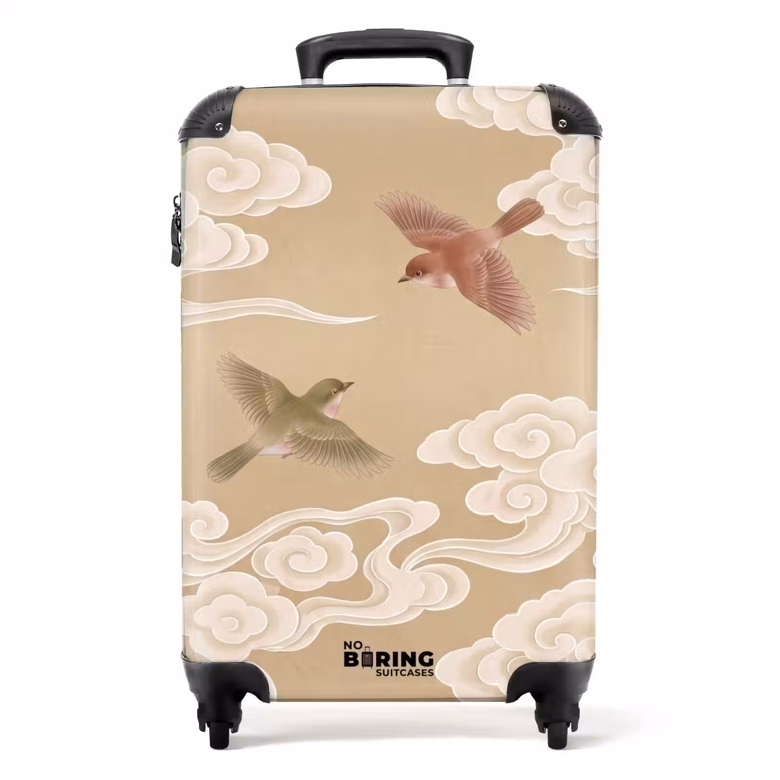 Suitcase - Birds - Flying - Beige — 1