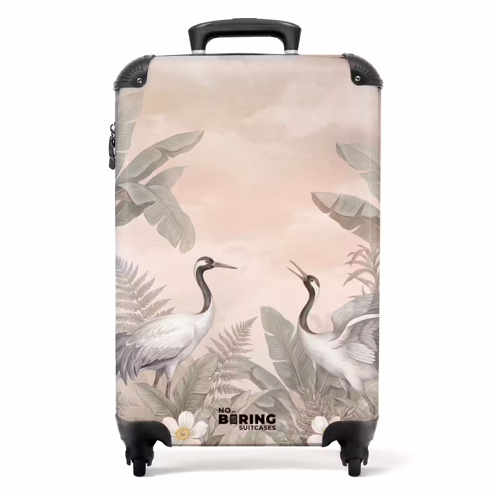 Suitcase - Cranes - Nature - Pink — 1