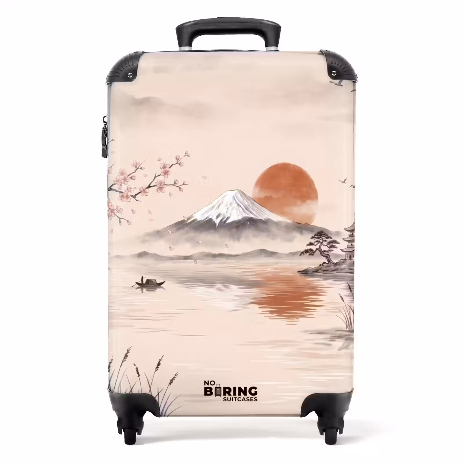 Suitcase - Mountain Peak - Lake - Blossoms — 1