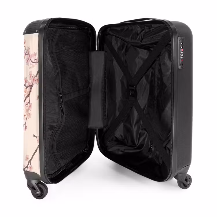 Suitcase - Asian - Crane - Beige — 3