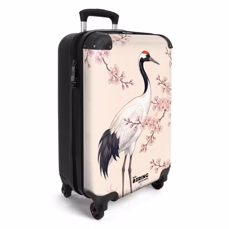 Suitcase - Asian - Crane - Beige — 4