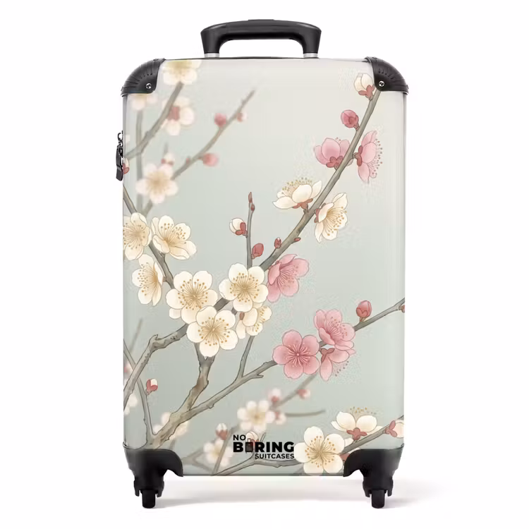 Suitcase - Cherries - Blossoms - Green — 1