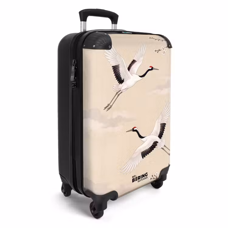 Suitcase - Cranes - Blossom - Beige — 4